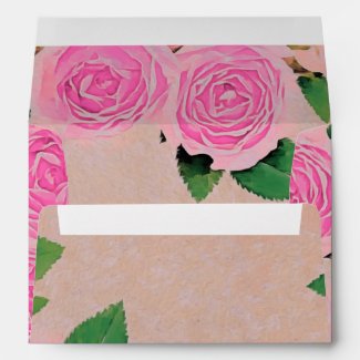 Romantic Chic Watercolor Pink Roses Wedding