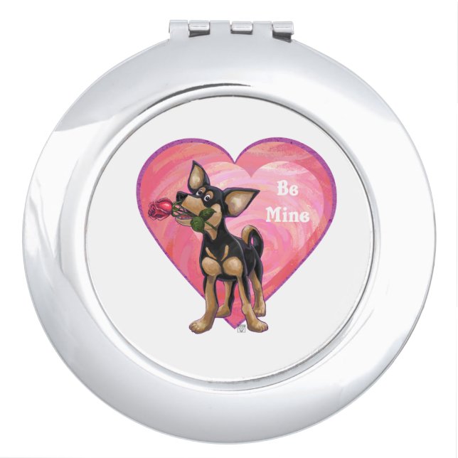 Romantic Chihuahua Valentine's Day Mirror For Makeup (Front)