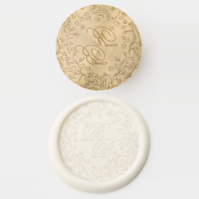 Romantic Chinoiserie Antique Initials Wedding Wax Seal Stamp (Stamped)