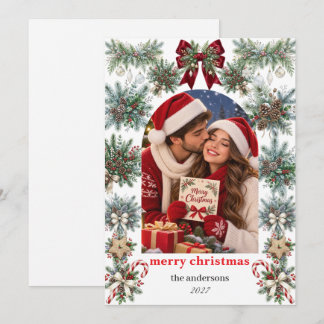 Romantic Christmas Couple Photo Card