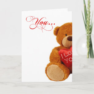 Romantic Christmas Teddy Bear - You Complete Me Holiday Card