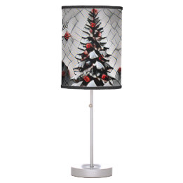 Romantic Christmas Village Holiday Artwork Table Lamp