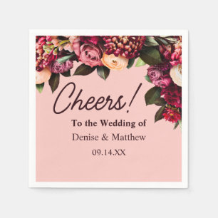 Romantic Chrysanthemum on Gossamer Pink Napkins