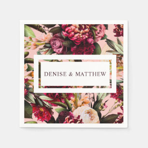 Romantic Chrysanthemum on Gossamer Pink Napkins