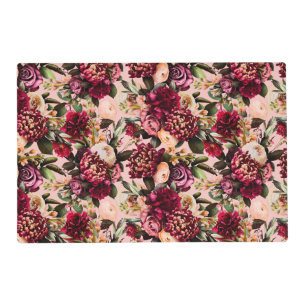 Romantic Chrysanthemum on Gossamer Pink Placemat