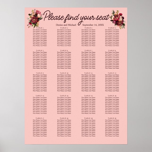 Romantic Chrysanthemum on Gossamer Pink Poster (Front)