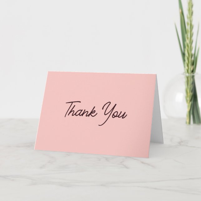 Romantic Chrysanthemum on Gossamer Pink Thank You Card (Front)