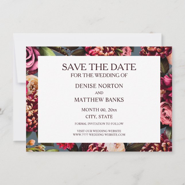 Romantic Chrysanthemum on Midnight Teal (Back)