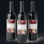 Romantic Chrysanthemum on Perfectly Pale Wine Label<br><div class="desc">Add a signature touch to your wedding reception or welcome gifts with these romantic chrysanthemum wine bottle labels. Featuring lush florals, elegant script, and your custom names and date, these peel-and-stick labels instantly transform standard bottles into coordinated décor. Perfect for bar displays, sweetheart tables, guest welcome baskets, or send-off favors....</div>