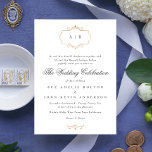 romantic classic gold crest monogram wedding invitation<br><div class="desc">This design is part of a collection - please contact us if you need any additional stationery
*not real foil</div>