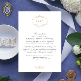 romantic classic gold monogram wedding enclosure card