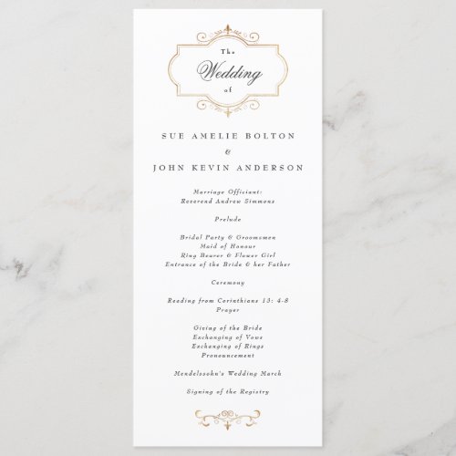 romantic classic gold monogram wedding invitation