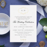 romantic classic real gold framed monogram wedding foil invitation<br><div class="desc">This design is part of a collection - please contact us if you need any additional stationery
* real foil front</div>