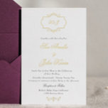 romantic classic real gold monogram wedding foil invitation<br><div class="desc">This design is part of a collection - please contact us if you need any additional stationery
* real foil front</div>