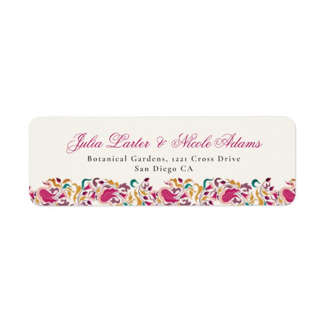 Romantic Classical Pearl Swan Floral Frame Wedding Label (Front)