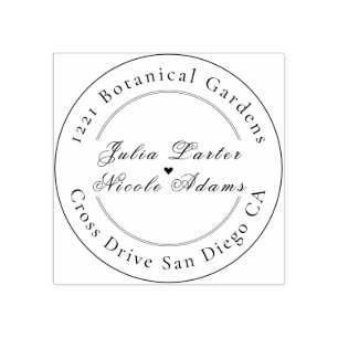 Romantic Classical Pearl Swan Floral Frame Wedding Rubber Stamp