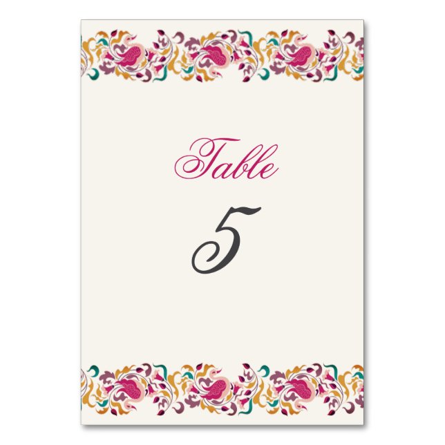 Romantic Classical Pearl Swan Floral Frame Wedding Table Number (Back)