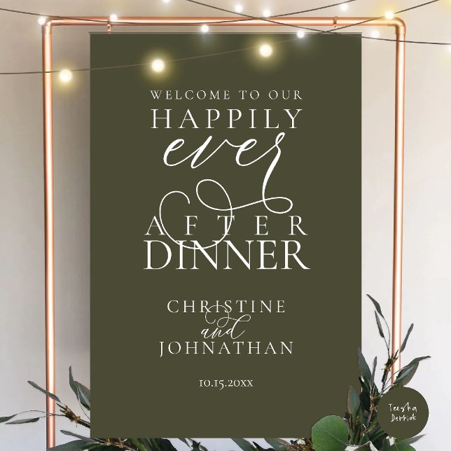Romantic Classy Wedding Happily Ever After Dinner Foam Board (Romantic Classy Olive Green Wedding Happily Ever After Dinner Foam Board)