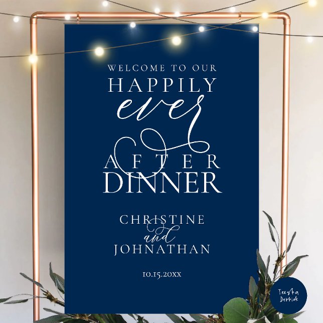 Romantic Classy Wedding Happily Ever After Dinner Foam Board (Romantic Classy Navy Blue Wedding Happily Ever After Dinner Foam Board)