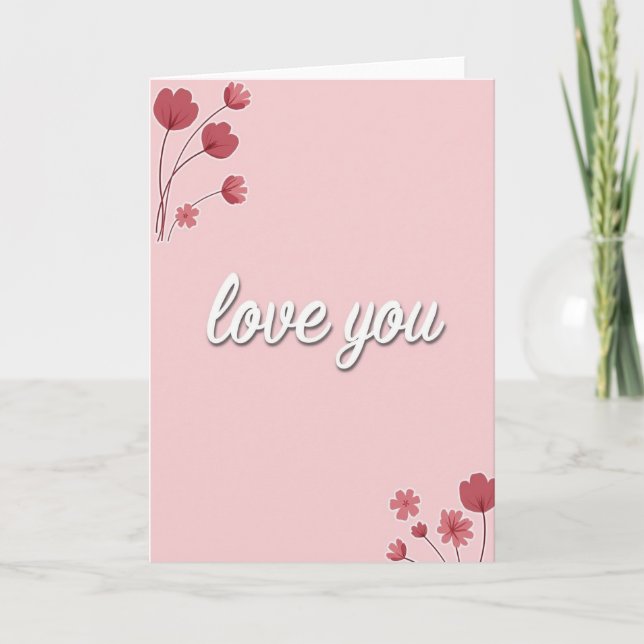 Romantic Clean Floral Love Card (Front)