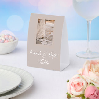 Romantic Coastal Beach Wedding Cards & Gifts Table Paper Table Tent