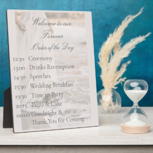 Romantic Coastal Beach Wedding Order of the Day Plaque