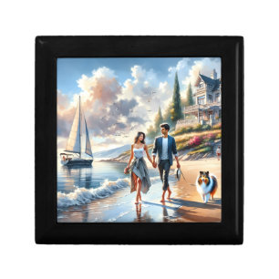 Romantic Coastal Cottage Sunset Stroll Gift Box