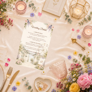 Romantic Coastal Garden Wedding Enclosure Card