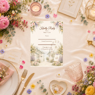 Romantic Coastal Garden Wedding RSVP Card