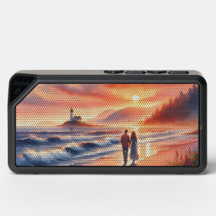 Romantic Coastal Sunset Lighthouse Walk Bluetooth Speaker