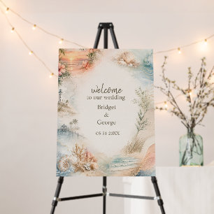 Romantic Coastal Wedding Seashell Paradise Foam Board