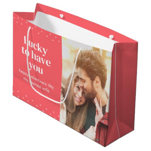 Romantic Colorful Pink Valentines Day Photo Large Gift Bag