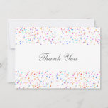 Romantic Colorful Rainbow Confetti  Thank You Card