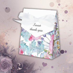 romantic colorful wildflower greenery wedding favor boxes