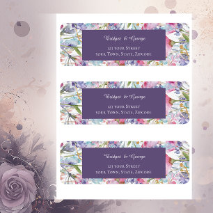 romantic colorful wildflower greenery wedding label