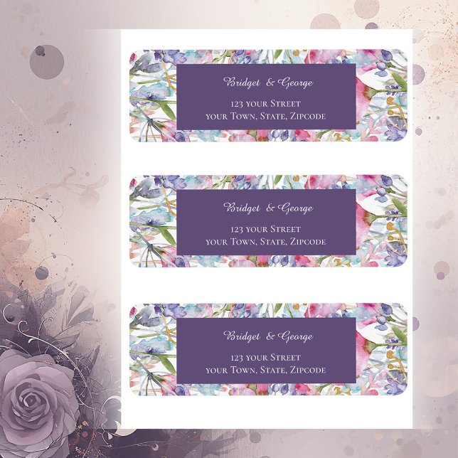 romantic colorful wildflower greenery wedding label (Creator Uploaded)
