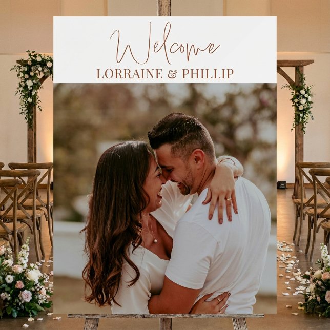 Romantic colour photo wedding welcome sign (Romantic colour photo wedding welcome sign.)