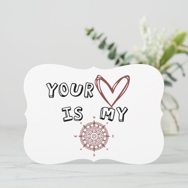 Romantic Compass Love Quote Gift  (Standing Front)
