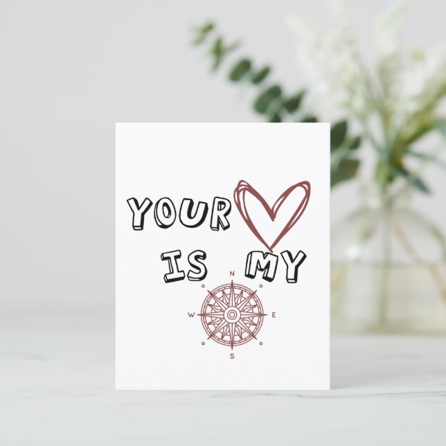 Romantic Compass Love Quote Gift   (Standing Front)