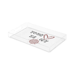 Romantic Compass Love Quote Gift  Acrylic Tray