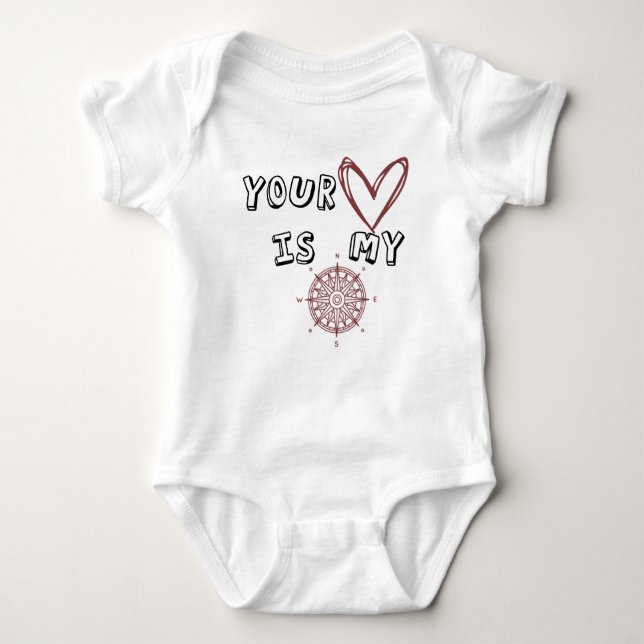 Romantic Compass Love Quote Gift  Baby Bodysuit (Front)