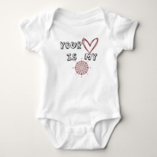Romantic Compass Love Quote Gift  Baby Bodysuit (Front)