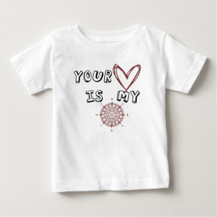 Romantic Compass Love Quote Gift Baby T-Shirt