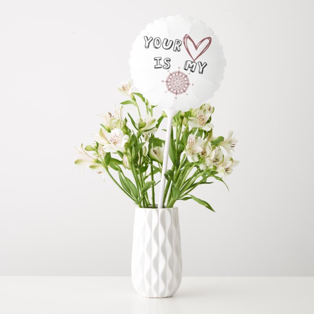Romantic Compass Love Quote Gift  Balloon (Vase)