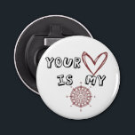 Romantic Compass Love Quote Gift Bottle Opener<br><div class="desc">This sweet and meaningful artwork features the message “Your Heart Is My Compass” with a hand-drawn heart and compass, symbolizing love, guidance, and belonging. Perfect for anniversaries, Valentine’s Day, or as a heartfelt everyday gift.Whether on apparel, mugs, cards, or home décor, it’s a reminder that true love always points you...</div>