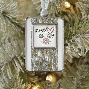 Romantic Compass Love Quote Gift  Christmas Ornament