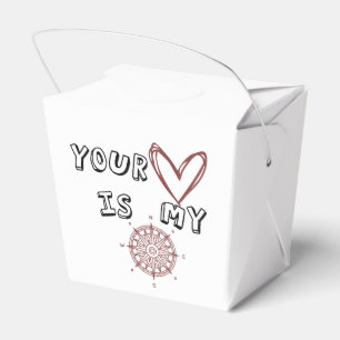 Romantic Compass Love Quote Gift Favor Boxes