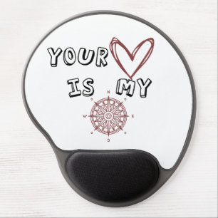 Romantic Compass Love Quote Gift Gel Mouse Pad