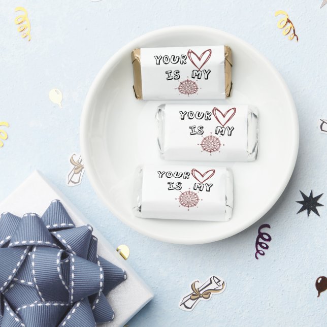 Romantic Compass Love Quote Gift  Hershey's Miniatures (Party)