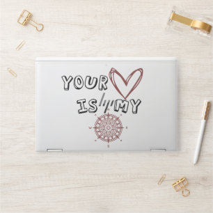 Romantic Compass Love Quote Gift HP Laptop Skin